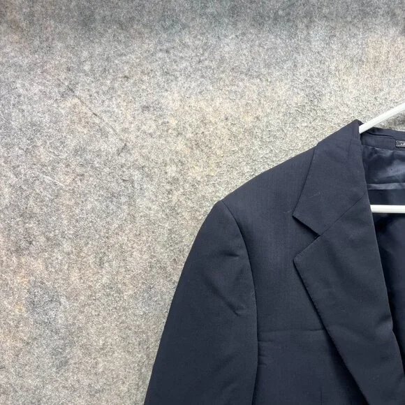 Ermenegildo Zegna Blazer Mens 38 Blue Navy Single Breasted Wool Italy Dress